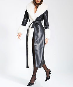 ZAIDA VEGAN LEATHER COAT