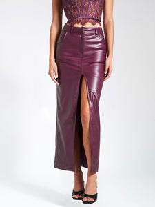 NINA VEGAN LEATHER SKIRT