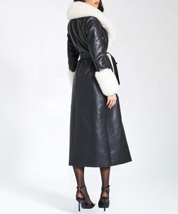 ZAIDA VEGAN LEATHER COAT