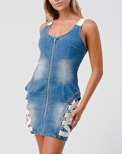 Load image into Gallery viewer, PLAY IT HARD DENIM DRESS