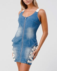 PLAY IT HARD DENIM DRESS