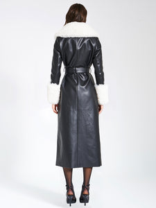 ZAIDA VEGAN LEATHER COAT