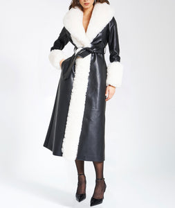 ZAIDA VEGAN LEATHER COAT