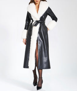 ZAIDA VEGAN LEATHER COAT